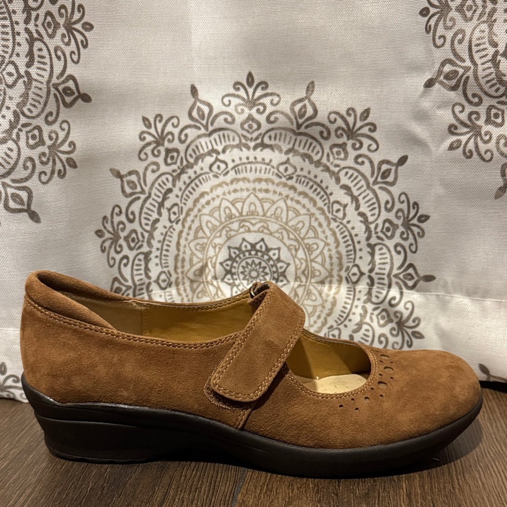 Tan Suede Mary Jane Shoes